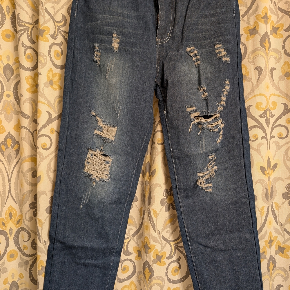 Distressed Blue Jeans